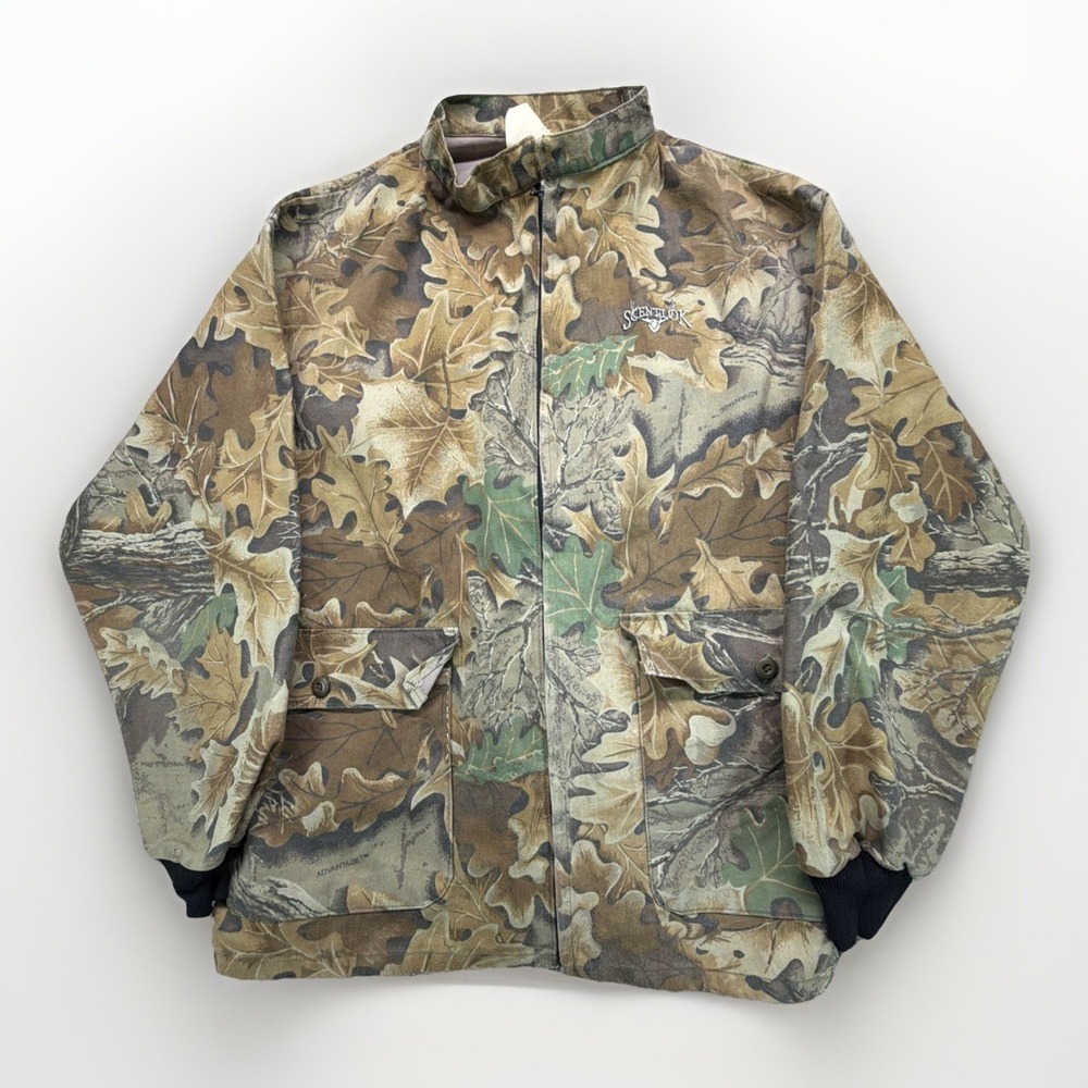Vintage Scentlok Mens Size 2XL XXL Realtree Camouflage Hunting Full Zip Jacket